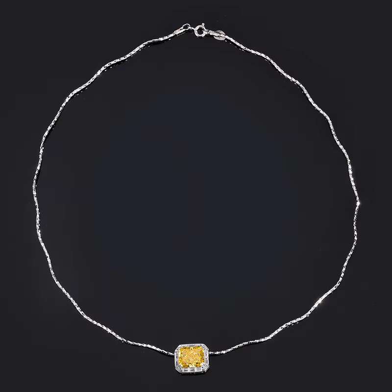 Moissanite Fine Jewelry Wholesale Ice Out High Carbon Stone Diamond Necklace Choker S925 Sterling Silver Necklace for Women