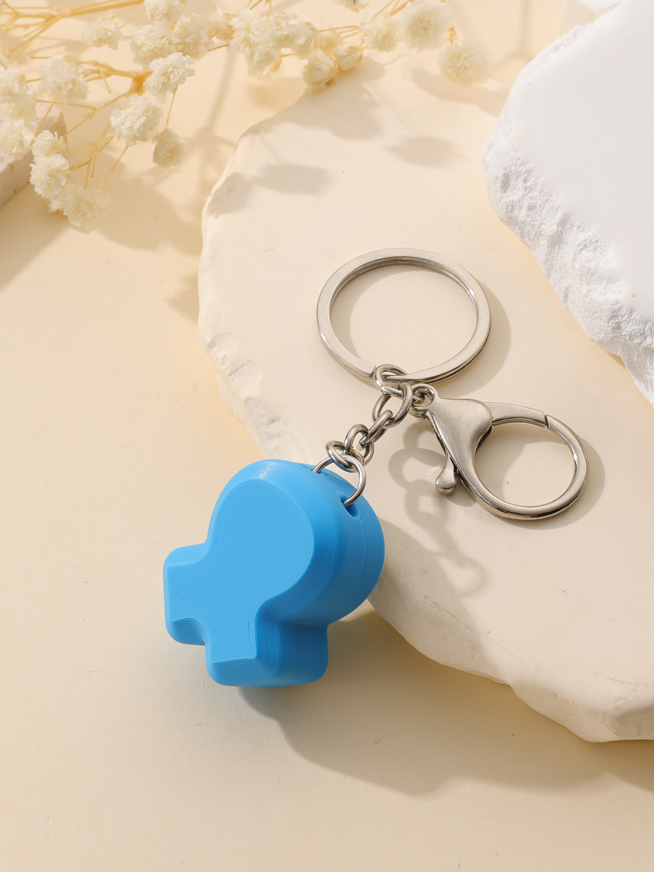 3D Printed Scarf Keychain - Adult Stress Relief Toy, Portable Anxiety Relief Tool with Clickable Keyboard Design