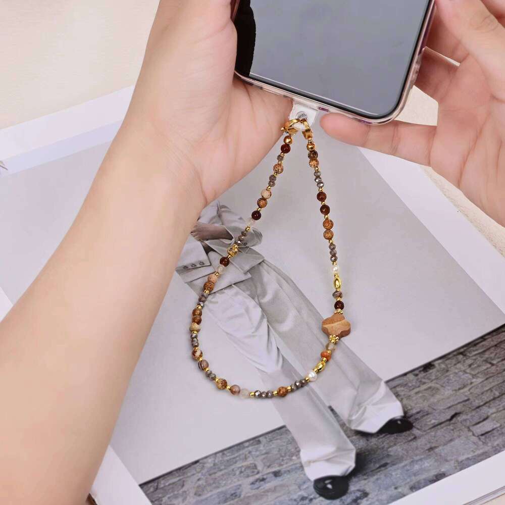 New Style Stone Clover High-end Beaded Chain Long and Short Phone Lanyard Accessories