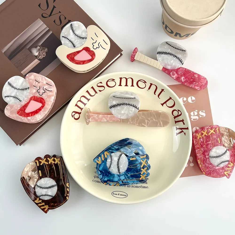 DuoShang New Sports Series Baseball Hair Claw Acetate Claw Clips Tennis Racket Crab Hair Clips Hair Accessories for Women Girls Z250707