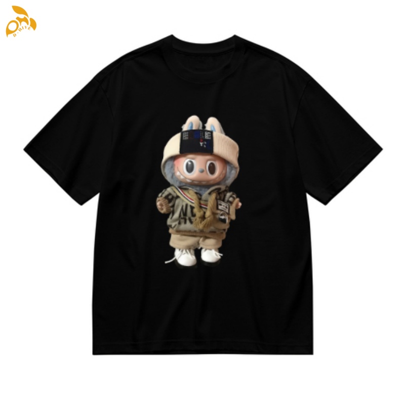 Free Shipping Designer 200g men's woman's heat transfer T-shirt outdoor with labubu pattern