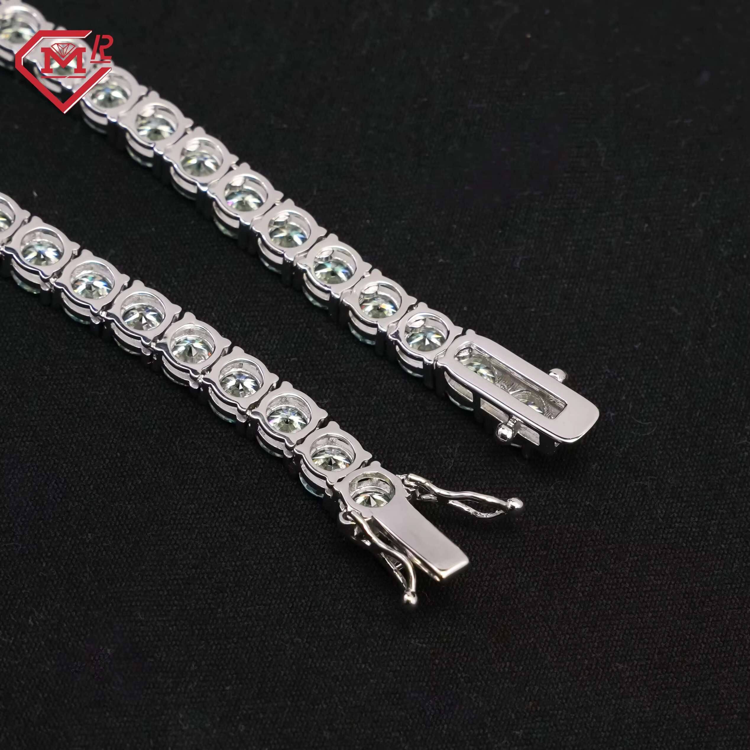 4MM Tennis Chain Necklace Moissanite Hiphop Jewelry 925 Silver Luxury Moissanite Tennis Chain
