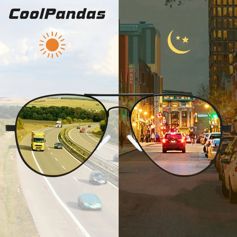 Pochromic Sunglasses Men Polarized Aviation Day Night Vision Glasses for Driving Women AntiUV Goggle Mens Sunglasses 250707