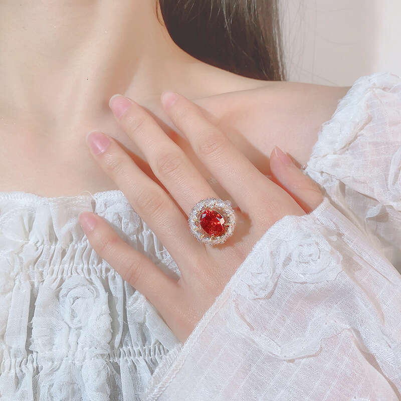 Huayoumei Jewelry Zircon Pink Yellow Diamond High-End Fashion Open Ring For Women Wholesale E3e
