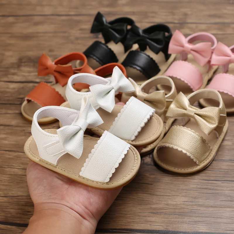 0-18M Baby Girl Sandals With Butterfly Bow High-Quality Soft Sole Anti-Slip Exposed Toe Summer Outdoor First Walking R250707