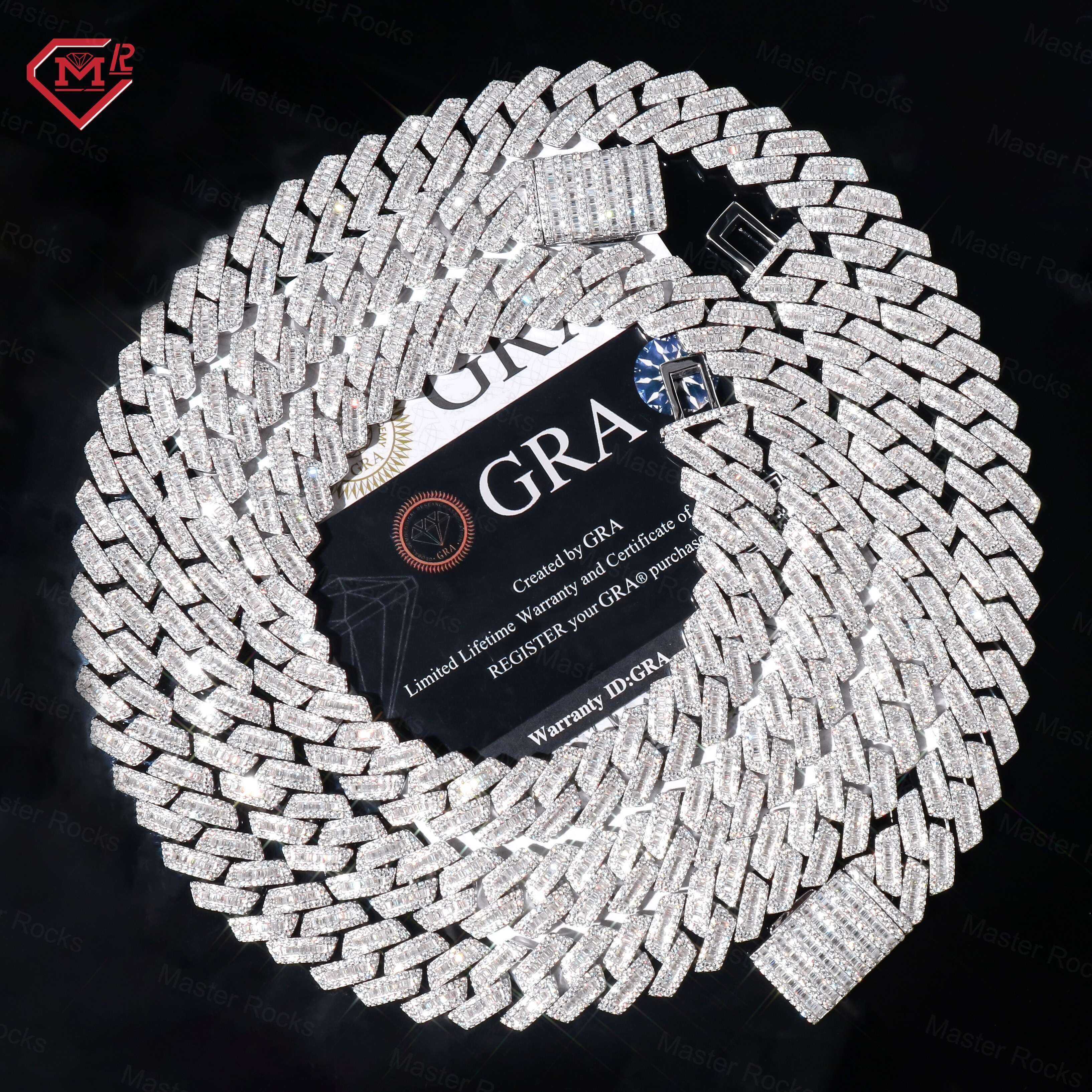 15mm Moissanite Chain Men Necklaces Hiphop Jewelry 925 Silver Vvs Iced Out Moissanite Cuban Chain
