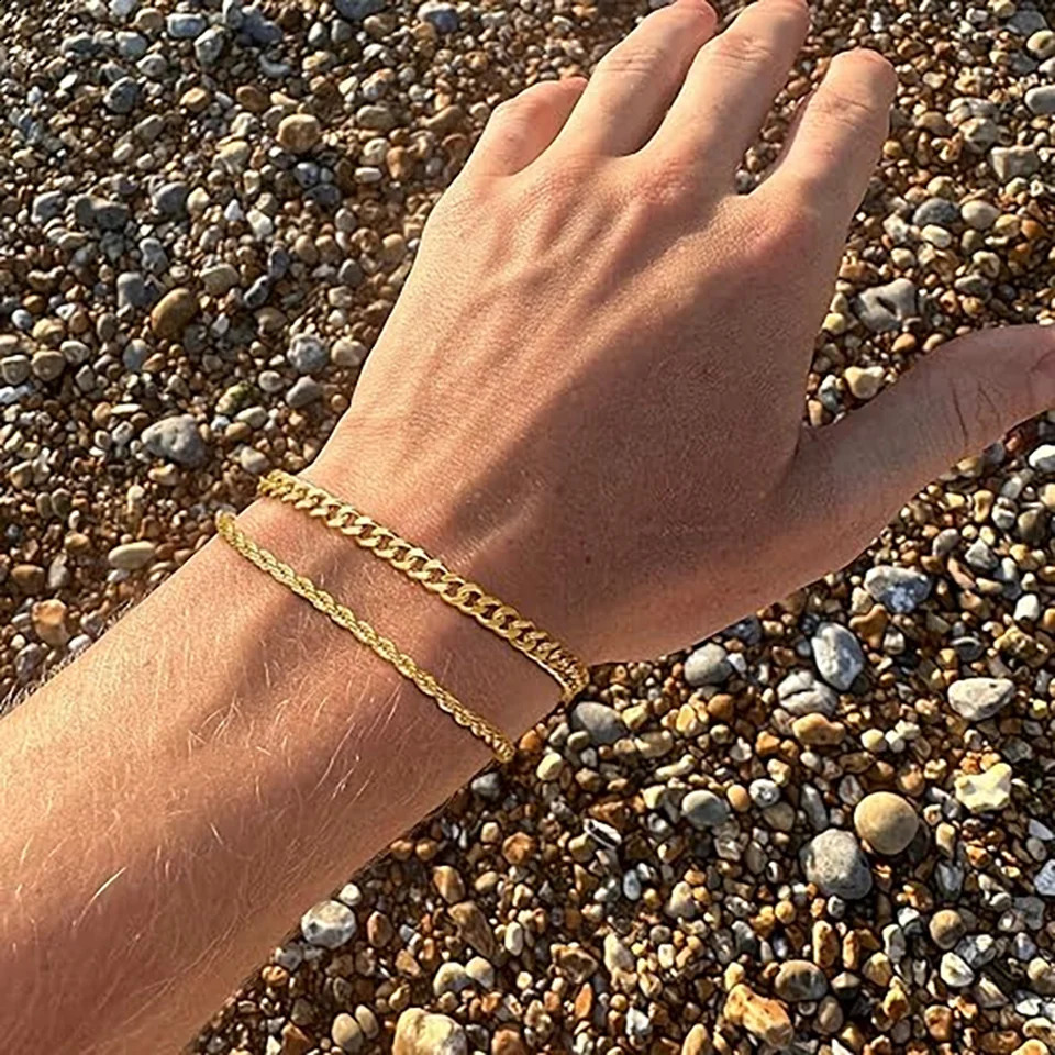 14K Gold Plated 57mm Locomotive Men Punk Rock Curb Cuban Link Chain 925 Sterling Silver Bracelet for Women Biker Jewelry Gift 250707