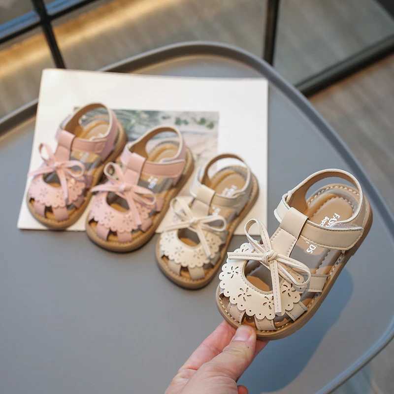 Summer Baby Girls Sandals Cut-Out Lace Princess Shoes Children Sandals Anti-Slip Soft Sole Toddler Kids Beach Shoes Size 21-30 R250707