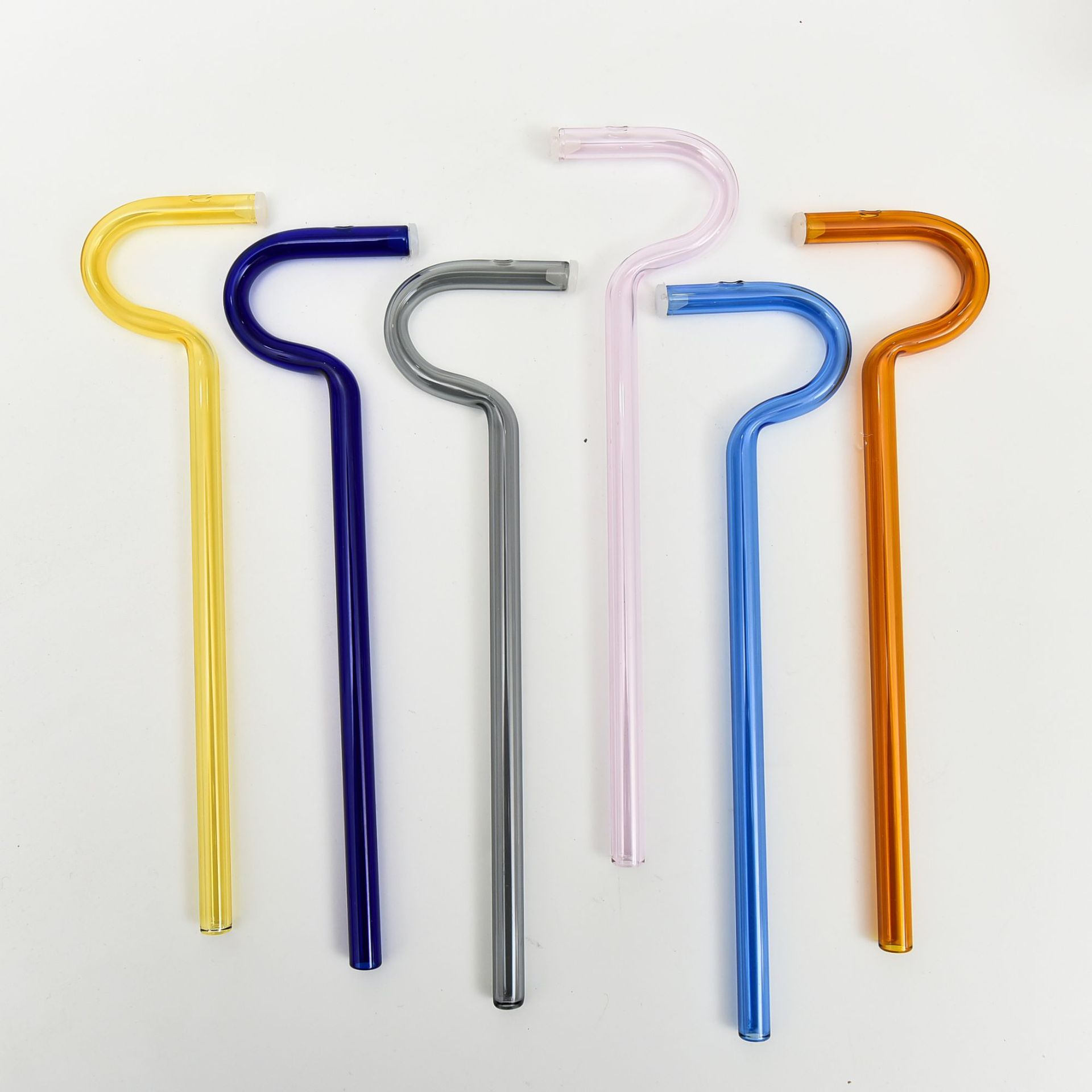 2pcs Glass No Wrinkle Straws Flute Style Lipstick Protect Reusable Straw with Cleaning Brush Drinks Straw Suit