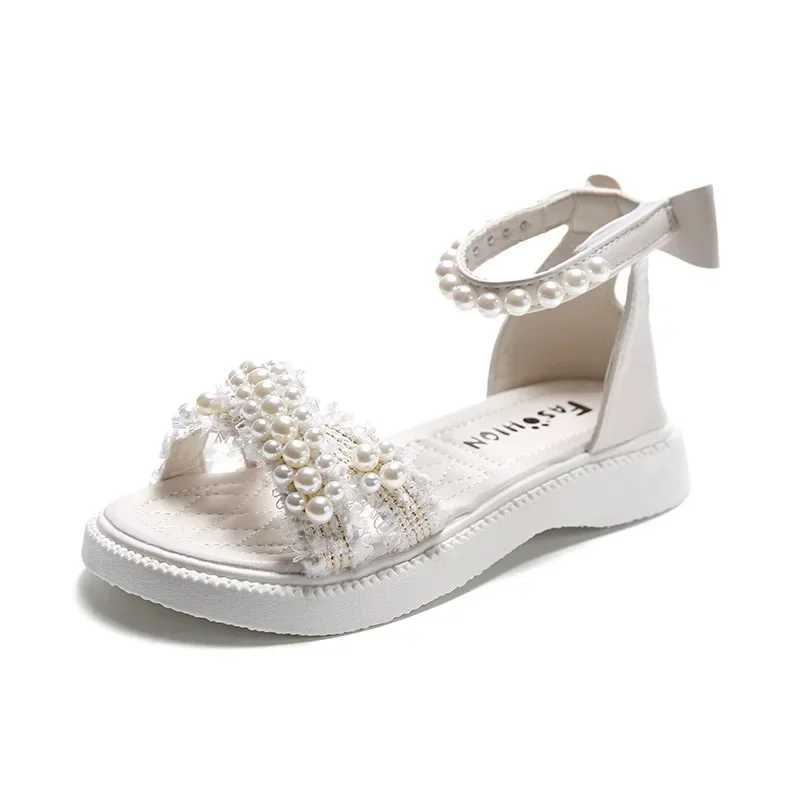 Childrens Sandals Summer Girls Princess Causal Bowtie Roman Sandals Fashion Sweet Kid Party Non-slip Open-toe Sandals Hook Loop R250707
