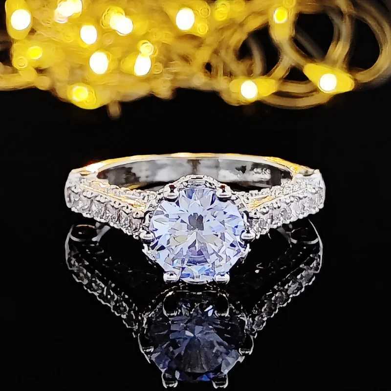 2023 New Luxury Halo Shiny Diamond 925 Sterling Silver Engagement Ring For Women cheap items with free shipping Valentines Day XJ250707