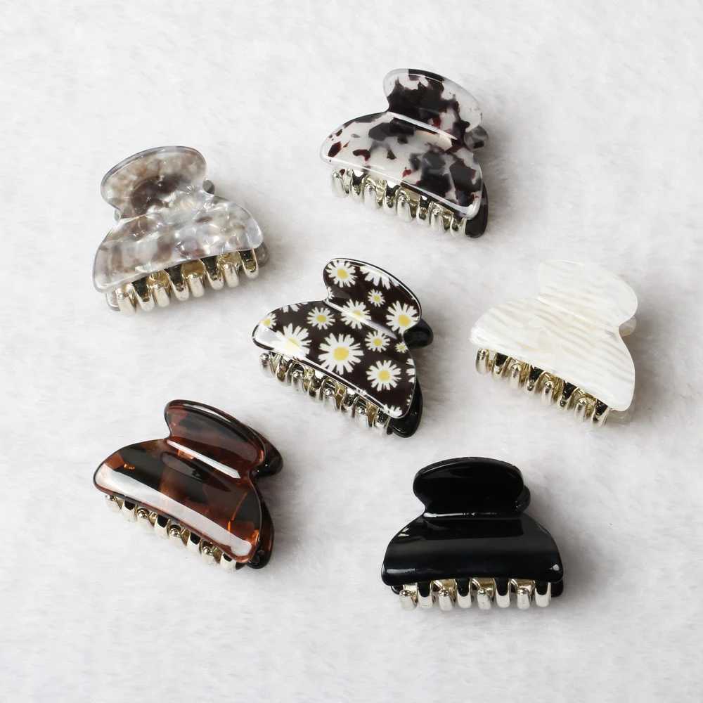 3pack Hair Clip Daisy Acrylic Plastic Small Hair Claw For Women Girls Fashion Gold Crab For Hair Tins Clamps Hair Accessories Z250707