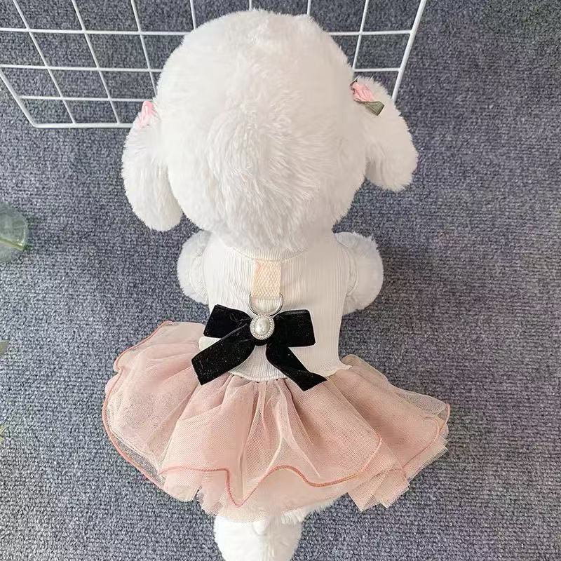 T659 dog clothes pet cat cat wedding dress teddy Pomeranian dress princess Bichon puppy skirt traction