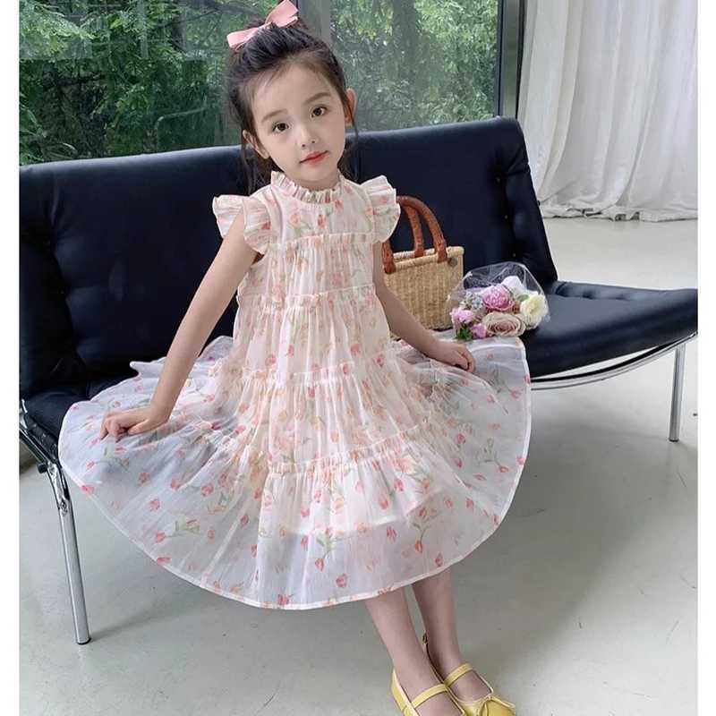 2-8 Years New Summer Princess Girls Dress Full Print Little Flower Lightweight And Comfortable Design Party Dress For Kids R250707
