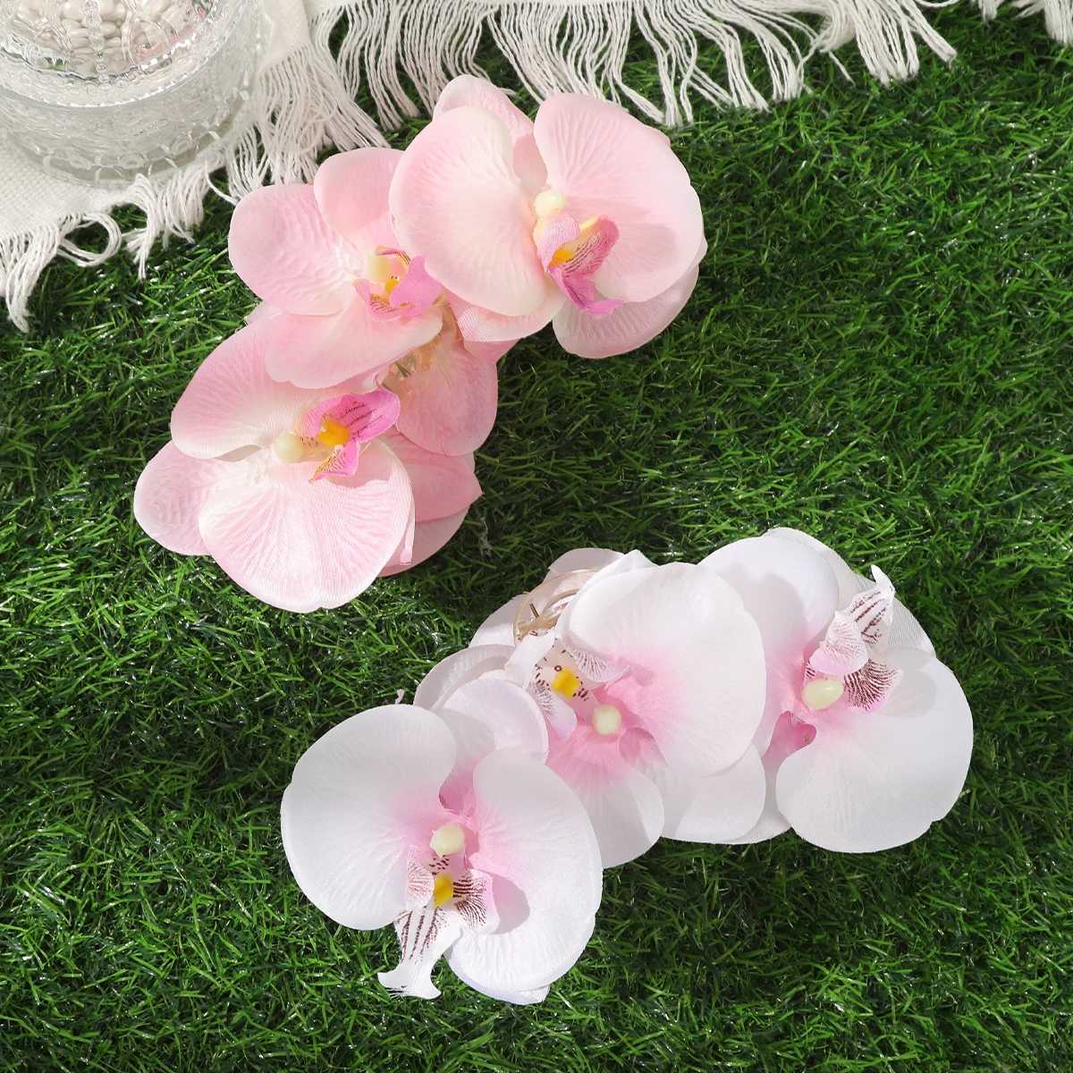 AWAYTR Phalaenopsis Orchid Hair Claw Flower Shark Clip Women Retro Floral Exaggerated Wedding Party Hair Clip Hair Accessories Y250707