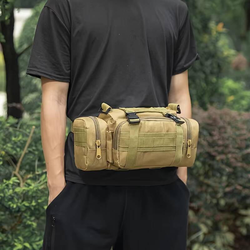 Nylon outdoor crossbody climbing hiking camping shoulder bag, zipper bag ddmynov