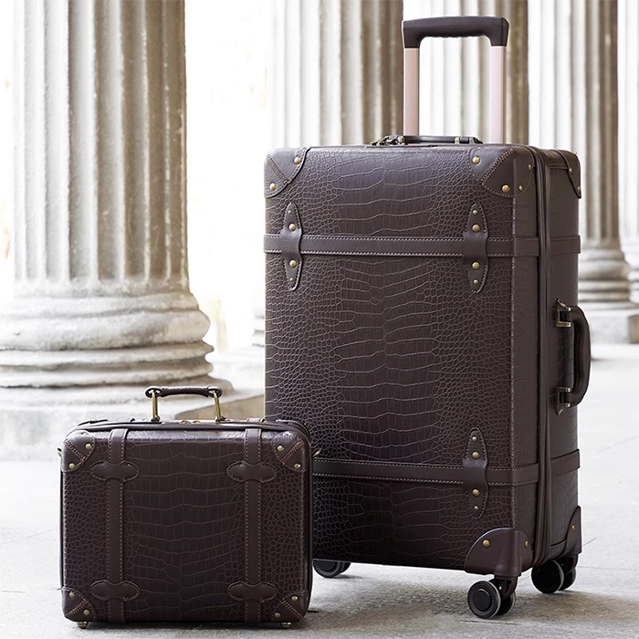 Retro luggage for men 28 inch large capacity travel suitcase 24 inch leather suitcase and 20 inch luggage case for women