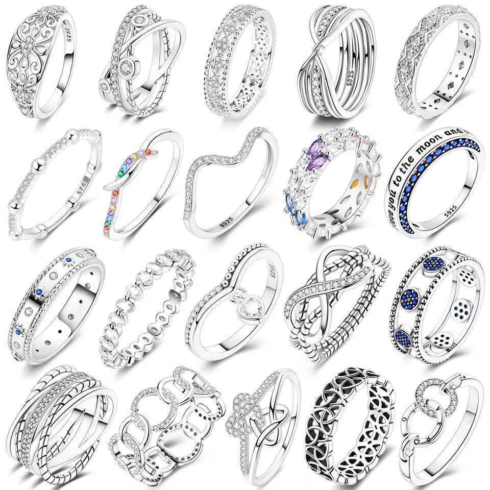 Original 925 Sterling Silver Women Rings 2025 Sparking Zirconium Ring LOVE Wedding Rings For Engagement Jewelry Anniversary Gift XJ250707
