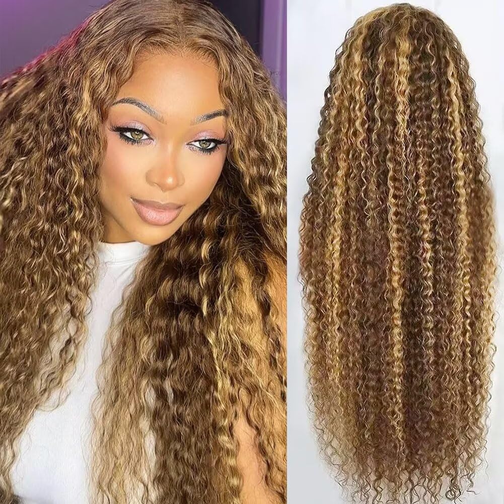 Trendy Women's Textured Wig with Blonde Curly Hair