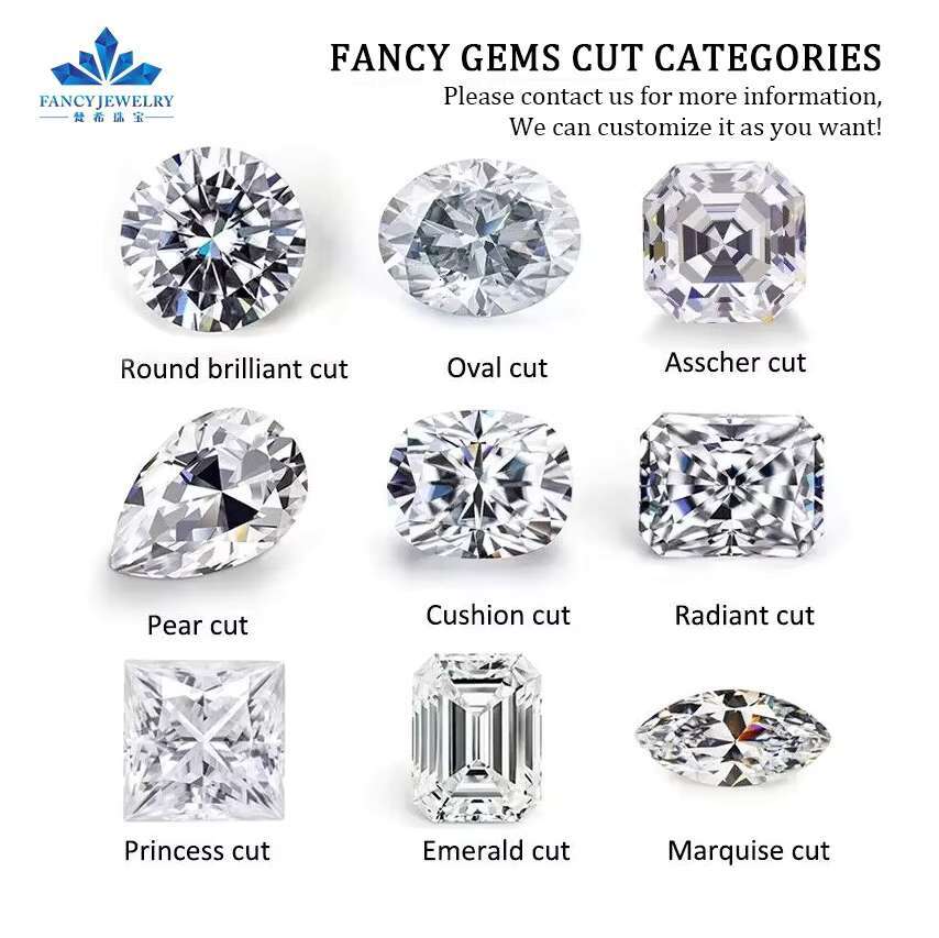 Lab Grown Diamond DEF White VVS Fancy Moissanite 1ct-3ct-5ct Emerald Cut Colorless Loose Synthetic GRA Moissanite Gemstone
