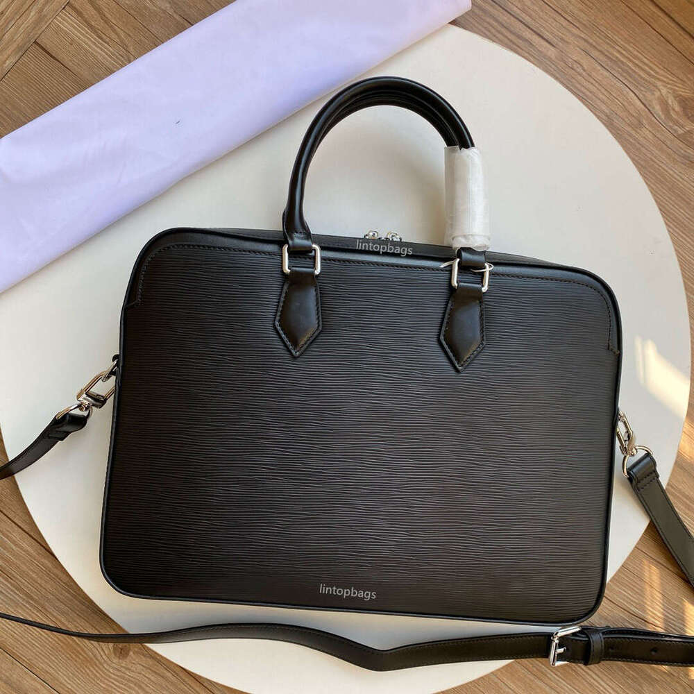 water ripple Briefcase designer man genuine leather bags business handbag computer formal Shoulder Classic crossbody bag messenger bag Office work packages