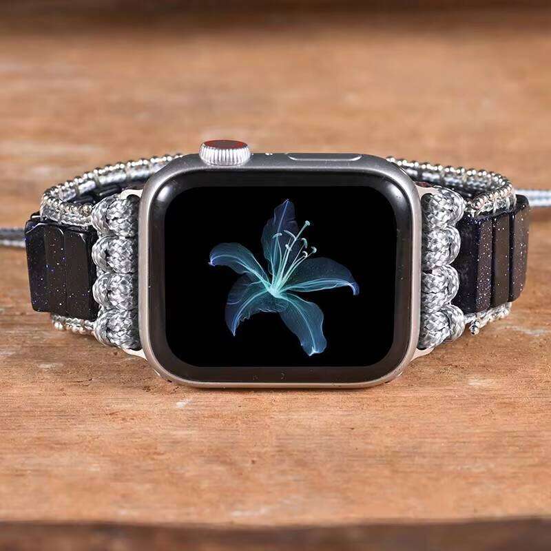 Natural Smart Handmade Bohemian Tubular Stone Unique Night Sky Watch Band 38 42 44 45mm