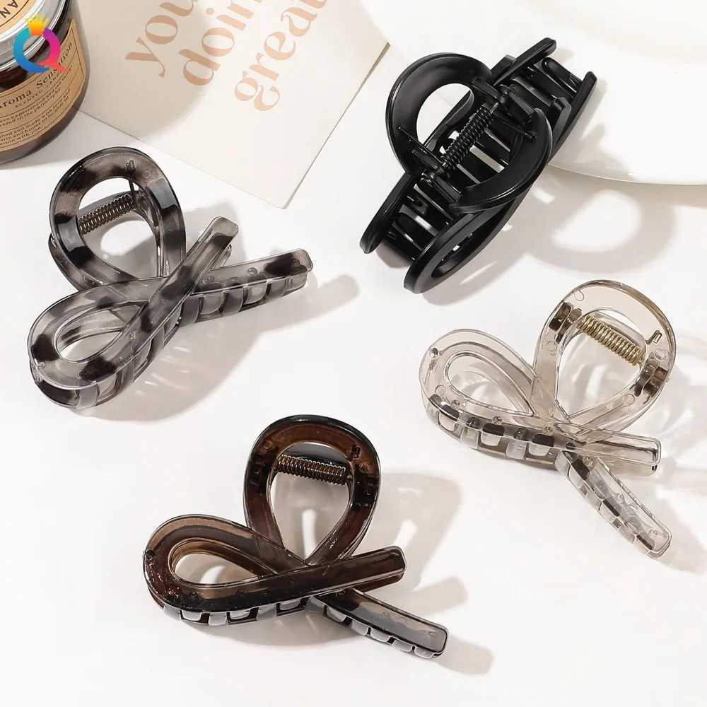 igh-Quality Vintage Bow Tie Hair Claw Clips Large Easy to Use Ponytail Hair Clamps Durable Hairpin Hair Accessories Y250707