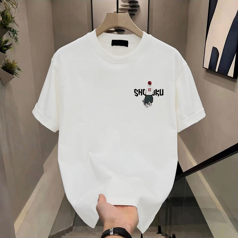 free shipping for man highly anticipated pure cotton trendy brand printed men's short-sleeved cool and stylish casual T-shirt attractive