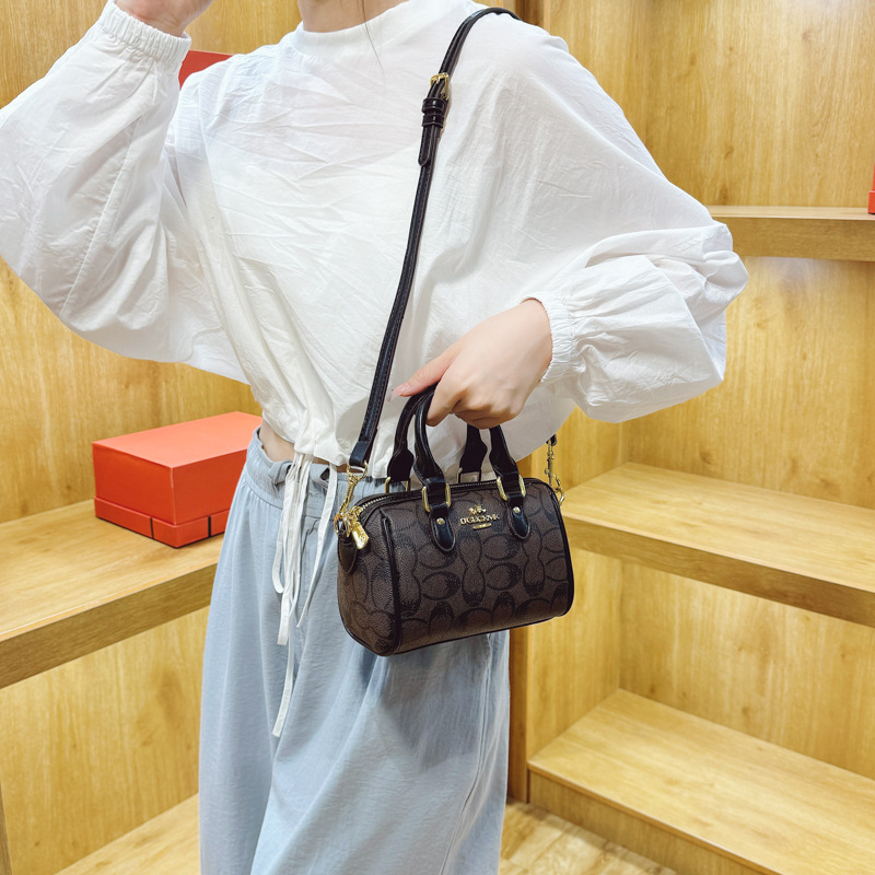 Designer High-End Feel for Women 2025 New Printed Elegant Boston Versatile Pillow Shoulder Crossbody Light Luxury Women's Bag