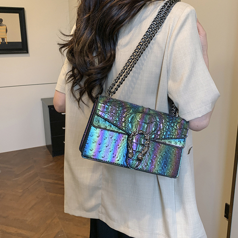 Designer High-End Crocodile Pattern for Women 2025 New Dionysian Fashion Chain Shoulder Versatile Crossbody Light Luxury Women's Bag