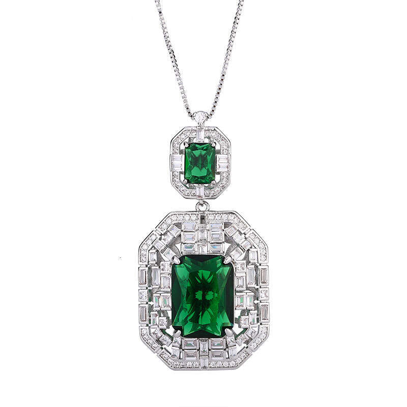 2024 Spring New Pendant Inlaid With Dias Geometric Zircon Chain Jewelry Hanging Decoration Tiktok Live 7F5