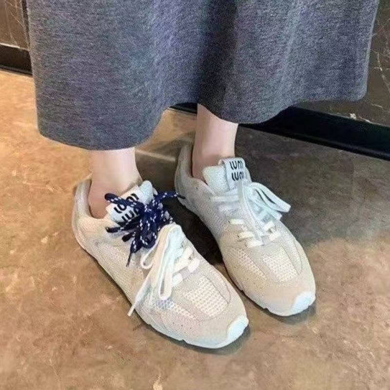 Hot Unique Women: New Retro Color-Blocked Casual Sneakers 2025 Style With Irregular Shoelaces - Versatile Sports Shoes For Women