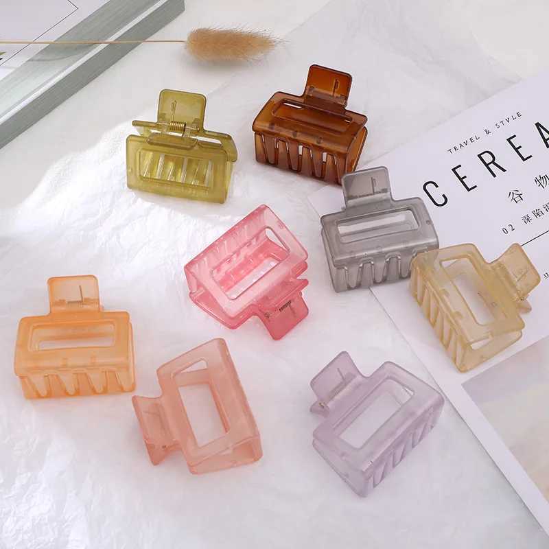 5CM Women Elegant Square Hair Claws Solid Color Acrylic Hairpins Korean Cute Barrette Hair Clips Hair Accessories for Girls Y250707