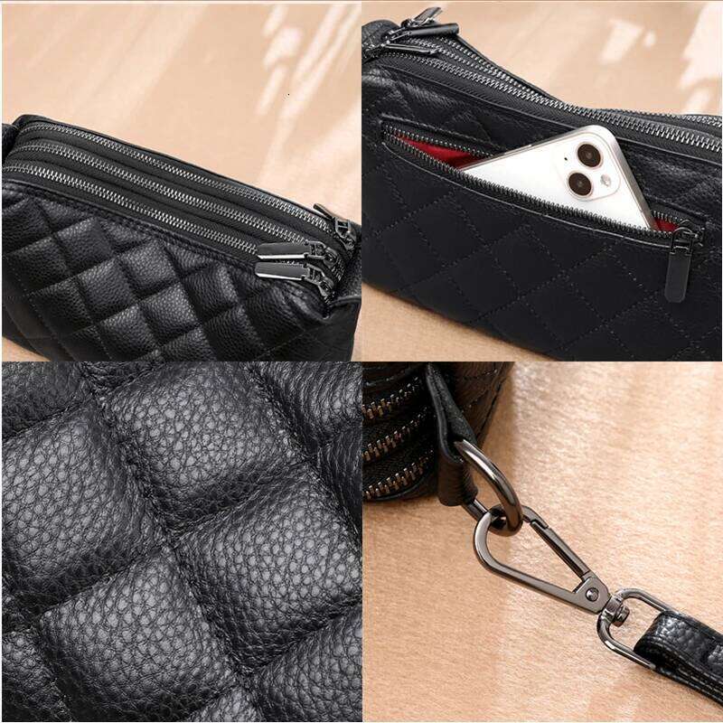 Soft Solid Genuine Shoulder Crossbody Bag For Women Designer 3 Layers Women's Handbag Cow Leather Female Tote Sac