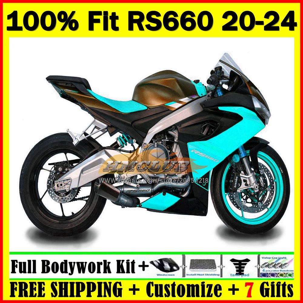 Injection Mold Full Body Kit For Aprilia RS660 RS 660 RS-660 CC RR Light Cyan 20 21 22 23 24 Frame 11HC.39 660CC 2020 2021 2022 2023 2024 Free customi