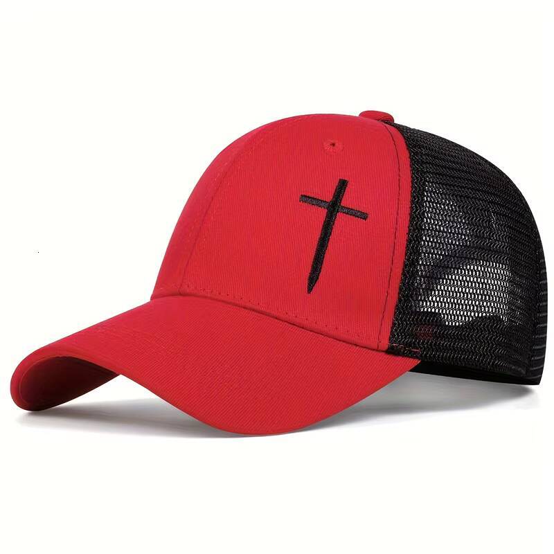 Fashion Hip Hop Baseball Mesh Cap Cross embroidery Cotton Snapback Dad Hat Adjustable Men Women Summer outdoor Sun Hats ddmythur