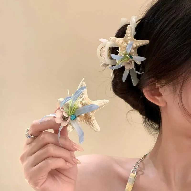 New Ocean Starfish Series Hair Claw Flower Starfish Shell Hairpins Crab Hair Clips for Women Vacation Beach Hair Accessories Y250707