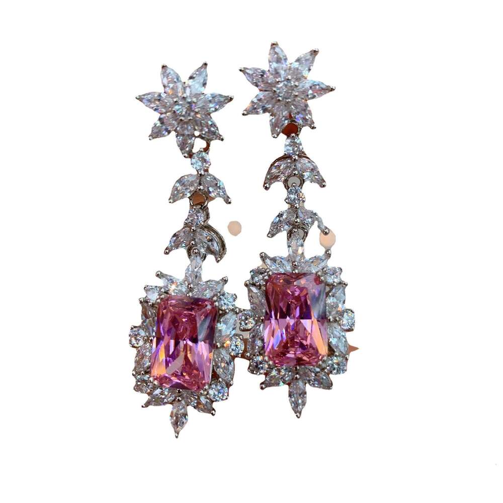 Colorful Imitation Jewelry Fashion Exaggerated Yellow Pink Dia For Women Live Streaming Earrings F2f