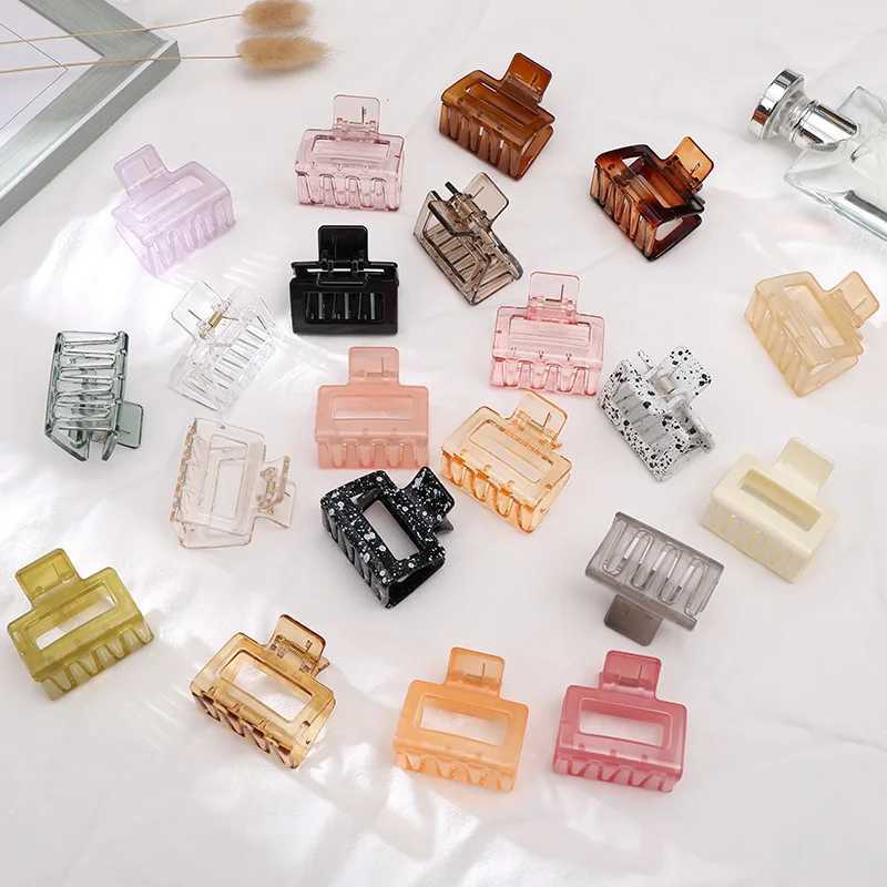 5CM Women Elegant Square Hair Claws Solid Color Acrylic Hairpins Korean Cute Barrette Hair Clips Hair Accessories for Girls Y250707
