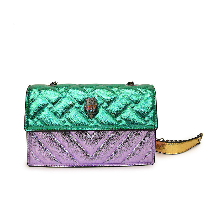 Designer Laser Colorful Patchwork Chain 2025 New Fashion Underarm Quilted Embroidery Eagle Head Crossbody Light Luxury Women's Bag