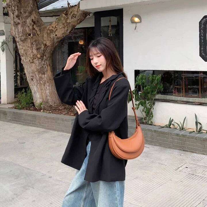 JW PEI Women's Half Moon Crossbody 2025 Stylish Vegan Leather Shoulder Bag Trendy Underarm Purse For Women Minimalist Design