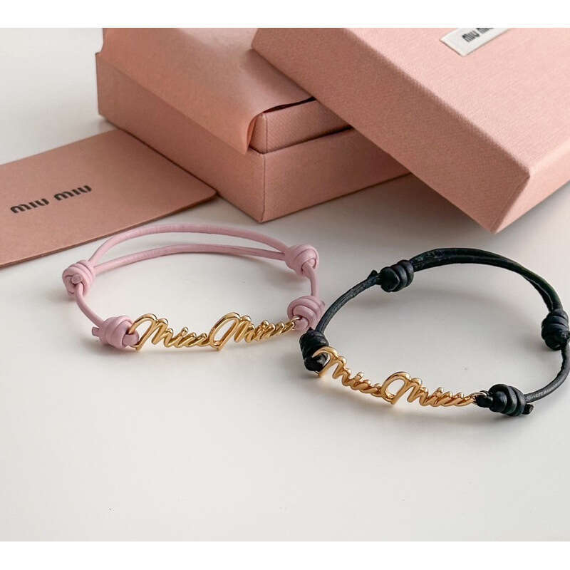 MIU Stainless Steel Letter Epoxy New Fashion Pig Nose Hair Tie Bracelet