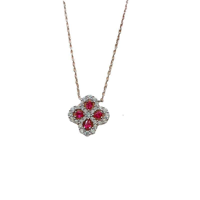 Gold-Plated Copper Necklace And Faux Red Square Bracelet Mother's Day Gift Gemstone Jewelry Set For Women Aa6