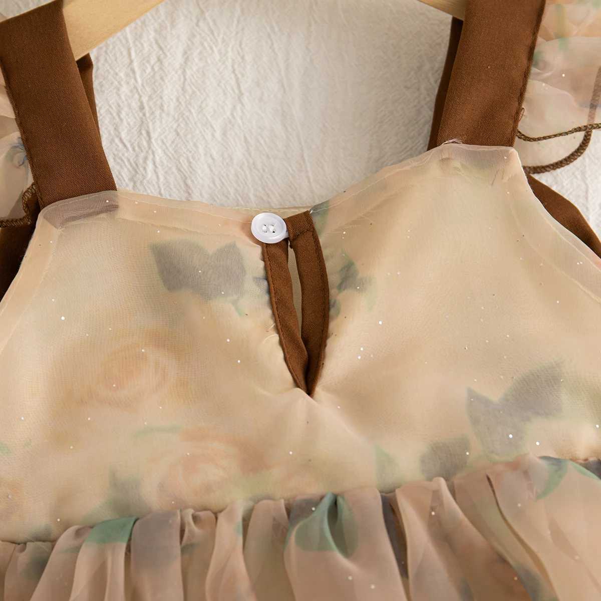 Baby Clothes Girl Summer Bow Tie-Dye Style Halter Puffy Girl Kids Dress Cute Casual Baby Dresses Kids Princess Dresses R250707