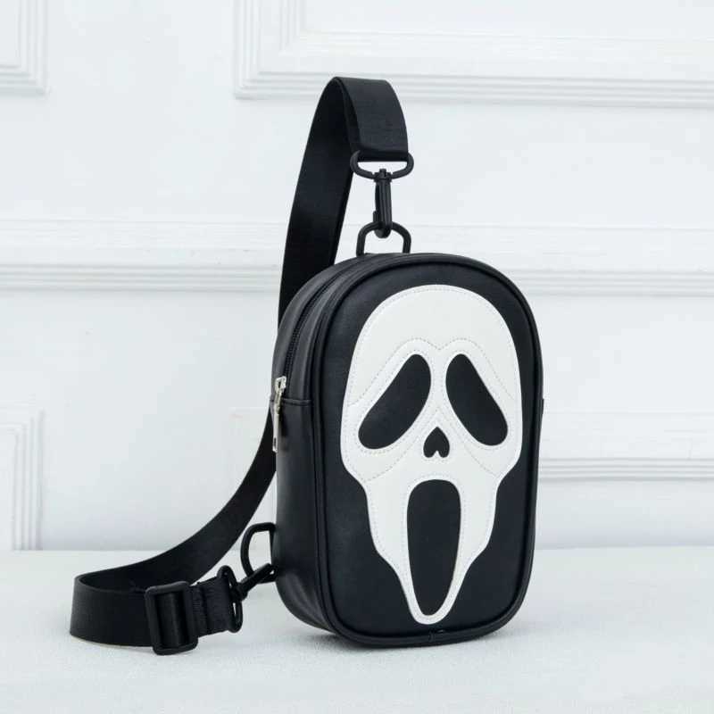 Halloween Ghost Bag Gothic Shoulder Bag Women Novelty Devil Skull Funny Bag PU Leather Crossbody Bag Handbags Purse