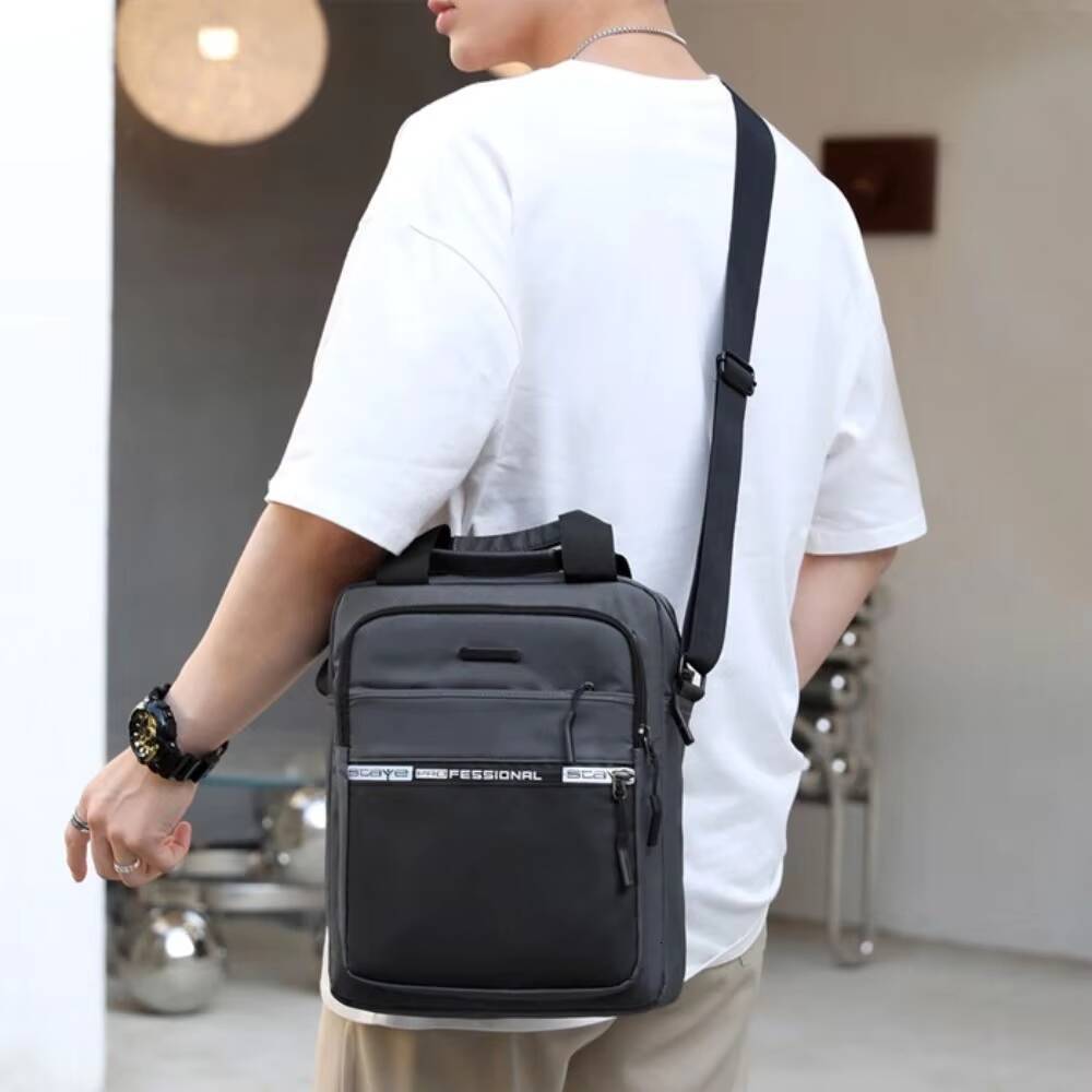 Mens Business Shoulder Fashion Casual Solid Color Large Capacity High Quality Oxford Cloth Waterproof Multifunctional Bag ddmynov