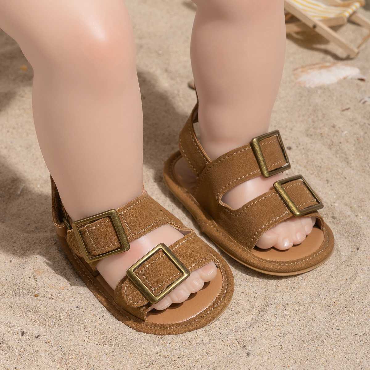 Infant Casual Style Buckle Decoration Beach Baby Sandals Anti-slip Comfortable Soft-soled Baby First Walkers R250707