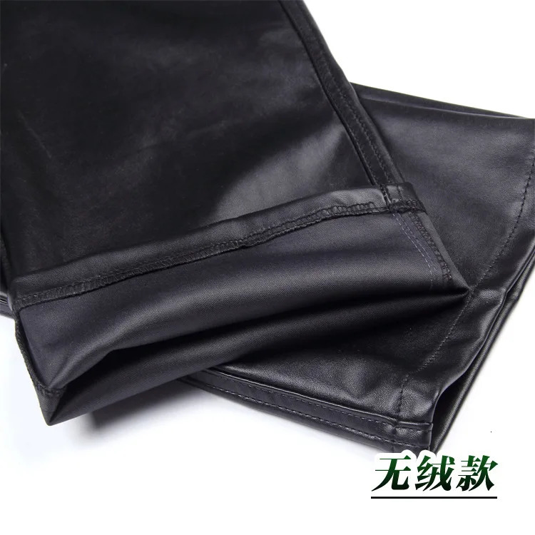 Mens Spring and Summer Fashion Thin PU Leather Pants Casual Loose Waterproof Oil Dirty Long Middle Age 250704