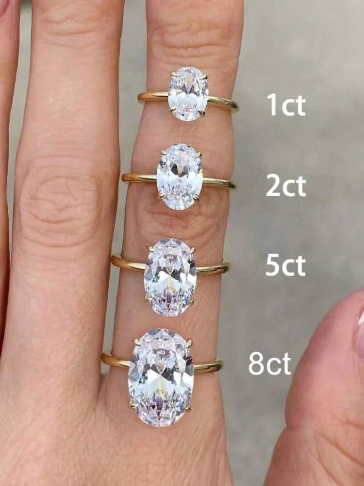 925 Sterling Silver Gorgeous Shiny 1-8CT Zircon Oval Stone Ring For Women Engagement Wedding Luxury High Quality Fine JewelryXJ250707