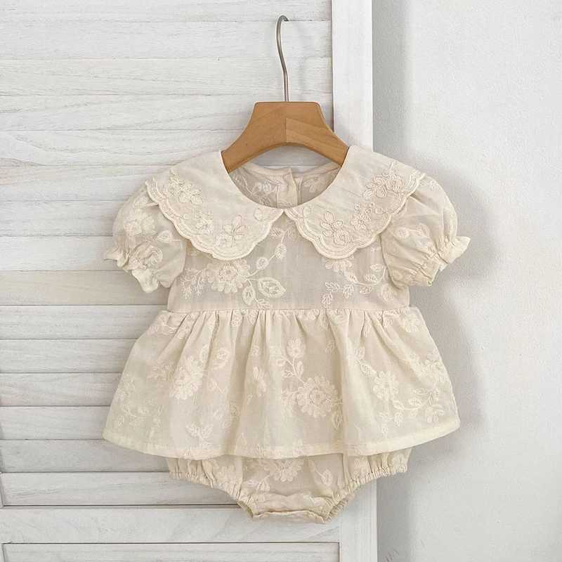 Summer Sisters Outfits Girl Infant Puff Sleeve Rompers Newborn Baby Embroidered Cotton 1-6 Years Fashion Princess Dress Kids Clothes R250707